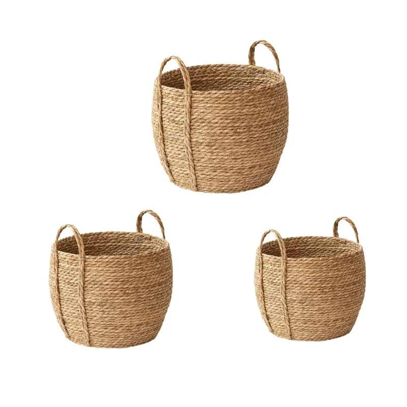 

Stylish Wicker Grass Weave Planter Braided Flower Basket for Indoor Outdoor Use