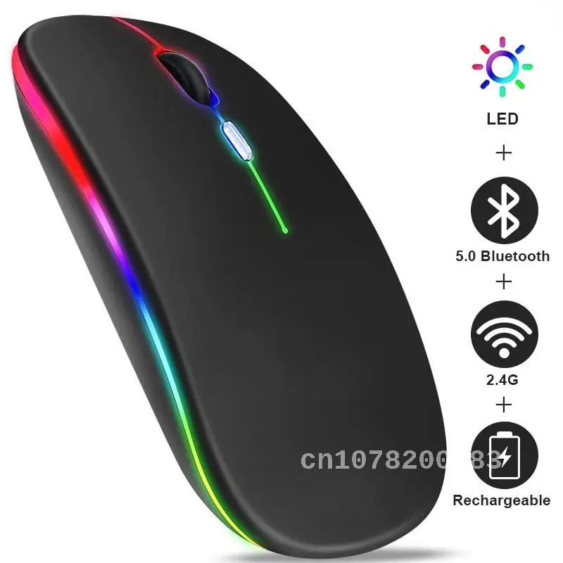 

Tkey Wireless Mouse Bluetooth Rechargeable Mouse Wireless Computer Silent Mause LED Ergonomic Gaming Mouse For Laptop PC