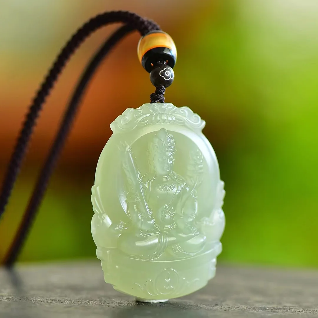 

Hetian Jade Qinghai Material Void Security Pendant Jewelry 1483#