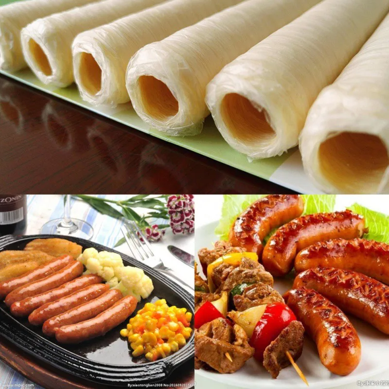 26mm Collagen Protein Casings Sausage Ham Maker Tool For Sausage BBQ Fry Steam