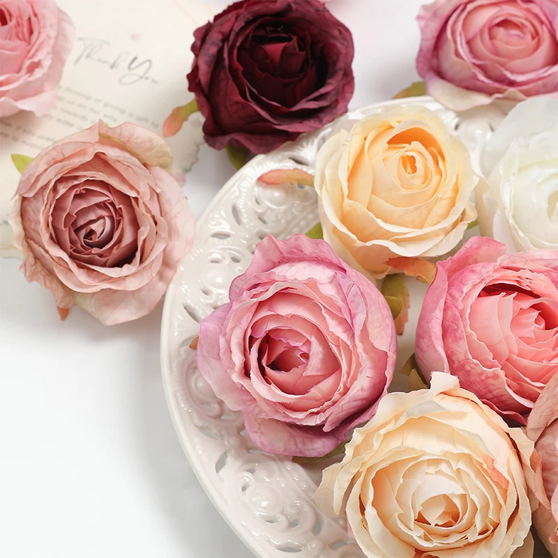 25 Pcs 3 Inch Artificial Rose Heads - Silk Flower Heads For Wedding Decor & DIY Crafts