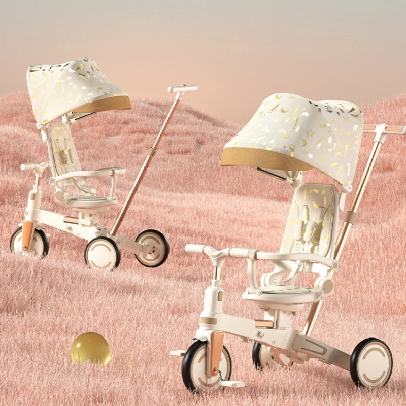 Lightweight three-wheeled baby stroller Two-way seat Multifunctional children's pedal tricycle Lightweight children's bicycle