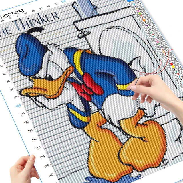 Disney nouveautés point de croix Donald canard broderie 11CT photo imprimée dessin animé Art bricolage passe-temps décoration de chambre d'enfants 2