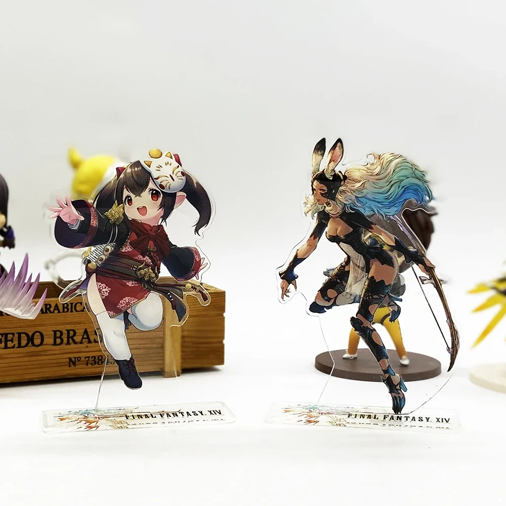 

FF14 Lalafell Fran anime toy acrylic standee figurines desk decoration cake topper