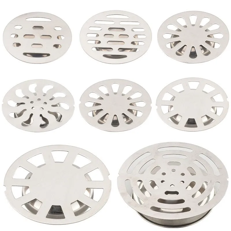 Stainless steel floor drain cover overflow Round Anti-clogging shower Drain hair catcher for bathroom wash machine toilet sewer