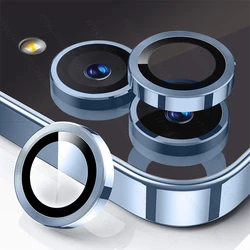 Enhanced Metal Camera Ring Guard Cap & HD Rear Lens Protective Film - Case Friendly - Samsung Flip 8 (Blue - 06)