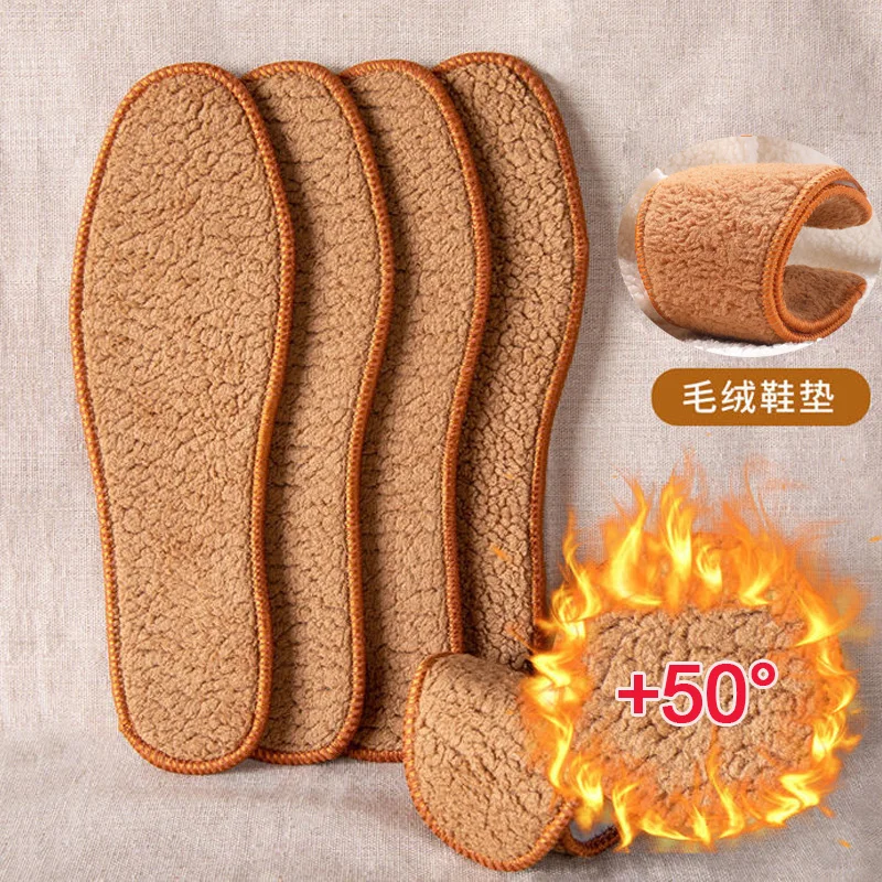 

Winter Alpaca Wool Insoles Soft Plush Warm Thicken Foot Thermal Shoe Insole for Women Men Breathable Snow Boots Shoes Heat Pads