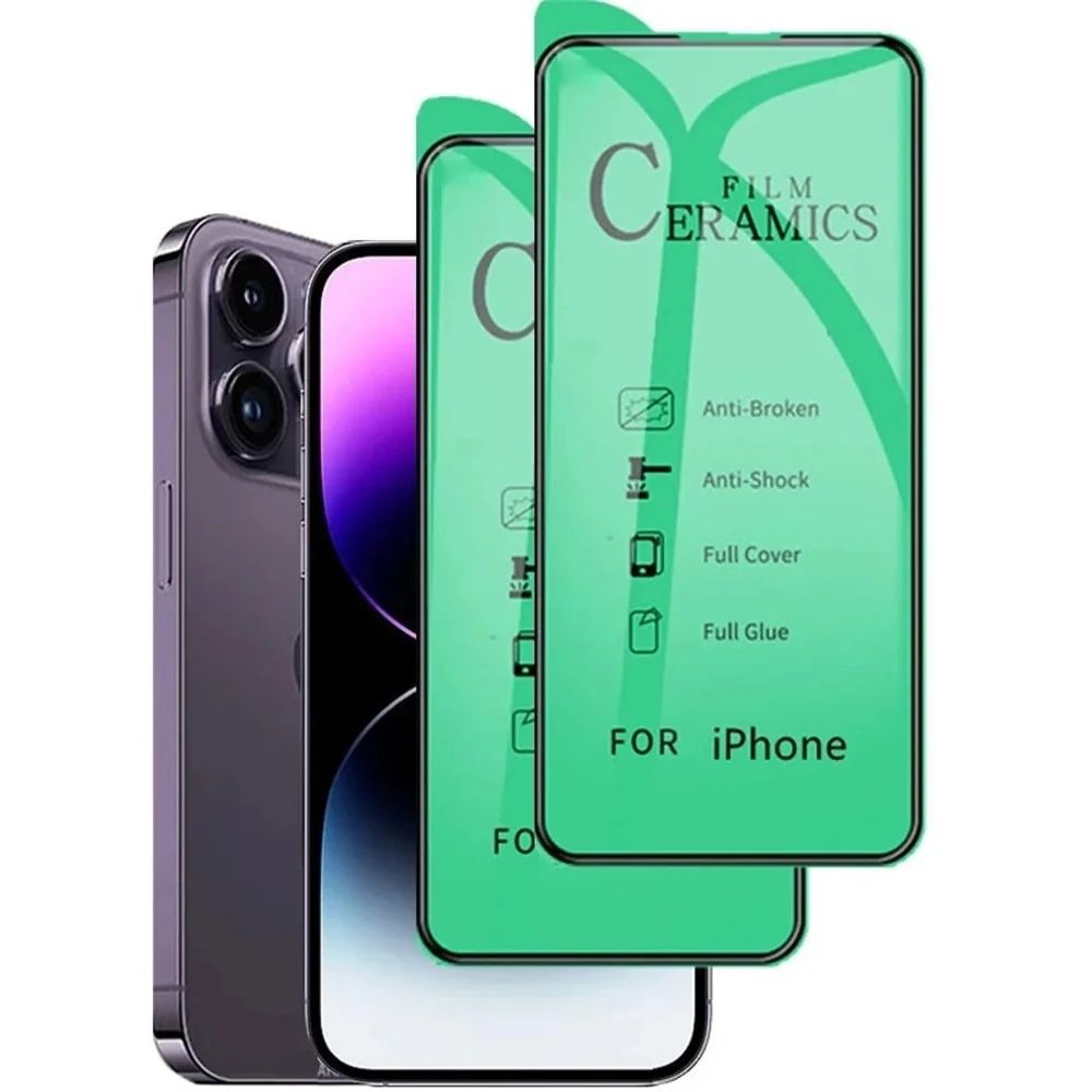 

20 шт. 100D керамическое Защитное стекло для iPhone 15 14 13 12 11 Pro X XR XS Max, мягкая защитная пленка для экрана