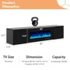 Mirrored Wall Mounted Entertainment Center with LED Lights & 40" Electric Fireplace Space Efficient Floating TV Stand Stylish 6