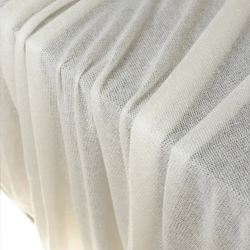 Wool Knitted Light, Soft and Thin Hollow Designer Fabric