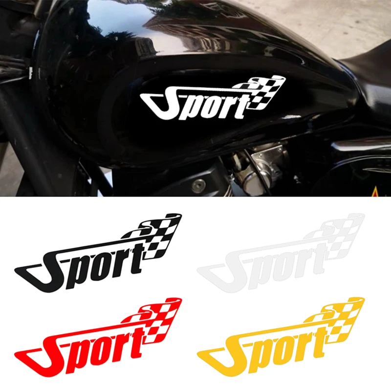 

1 Pair SPORT Track Flag Motorcycle Fuel Tank Decals Reflective Moto Decoration Sticker