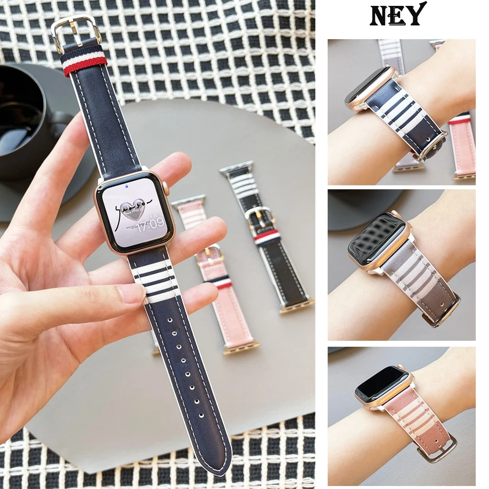 

Ремешок из натуральной кожи для Apple Watch Band Ultra-2, Ретро Браслет-петля для iwatch series 9 8 7 6 5 4 3 SE, 49 мм 41 мм 45 мм 40 мм 44 мм