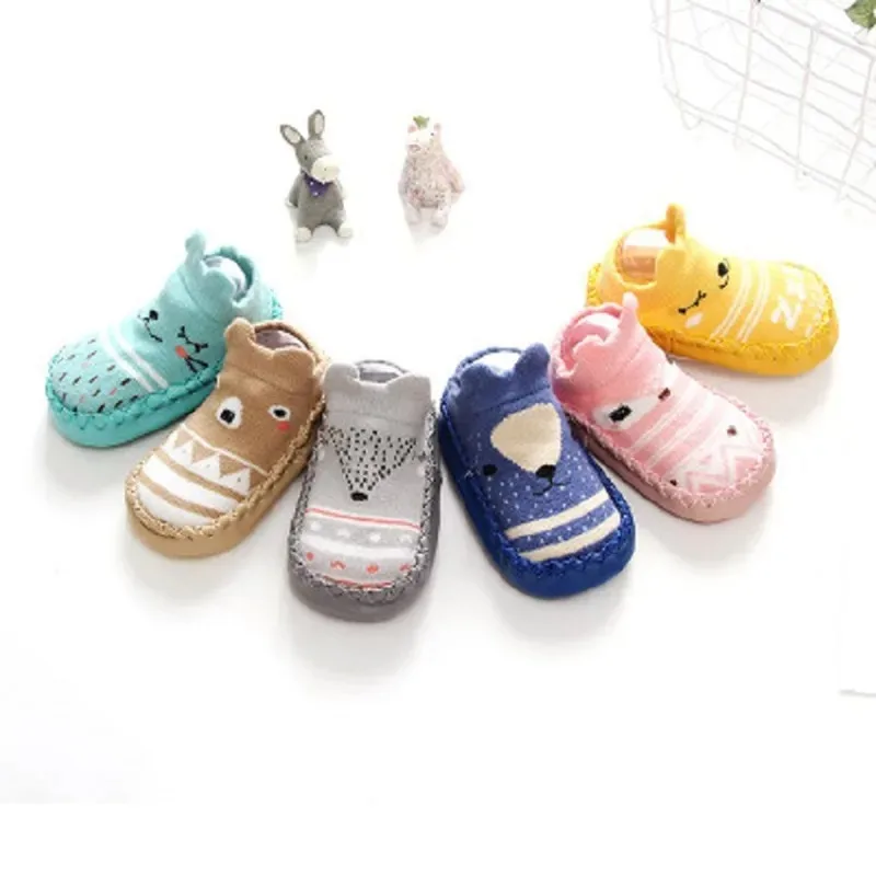 Newborn Baby Socks with Rubber Soles Infant Baby Girls Boys Autumn Spring Children Floor Socks Shoes Anti Slip Soft Sole Sock