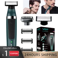 VGR Pubic Hair Trimmer Shaver for Men Body Groomer for Groin & Balls Replaceable Blade Electric Razor IPX5 Waterproof Epilator 1