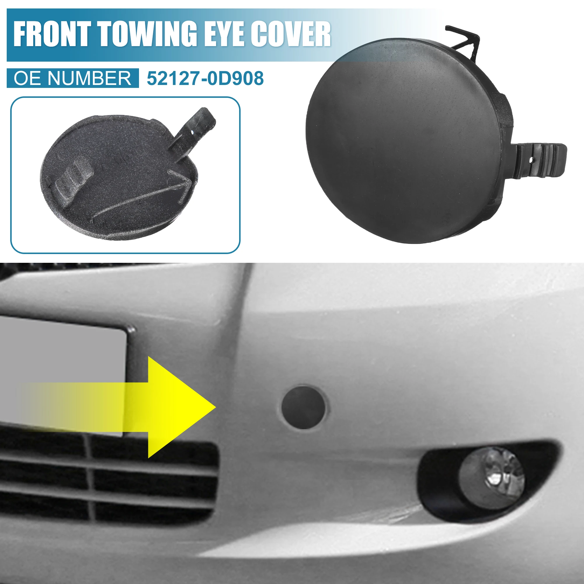 Car Auto Paraurti Anteriore Traino Gancio Occhio Tappo Di Copertura Per Fiesta Mk7 2008 2016 8a6117a989ab Nero Plastica 87939550
