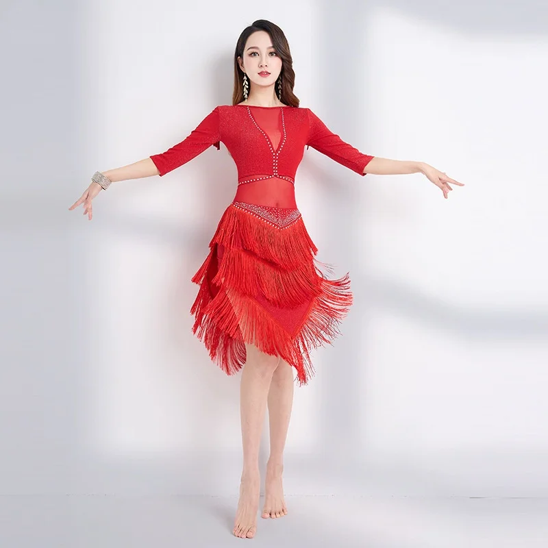 

Женский костюм для танца живота, танцевальный костюм со стразами и кисточками, танцевальный костюм для восточных танцев, одежда для тренировок