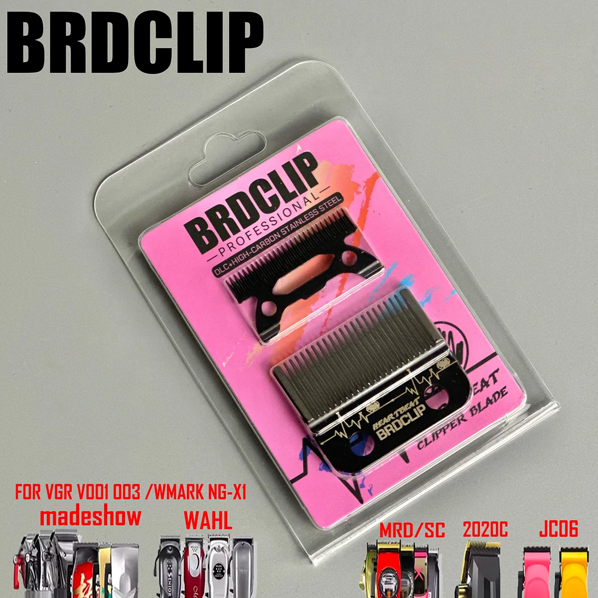 BRDCLIP Blade Hair Clipper DLC FADE Blade Replacement M390 Steel Moving Blade for 8148 Madeshow M10 2020C VGR 001 003 Wmark X1