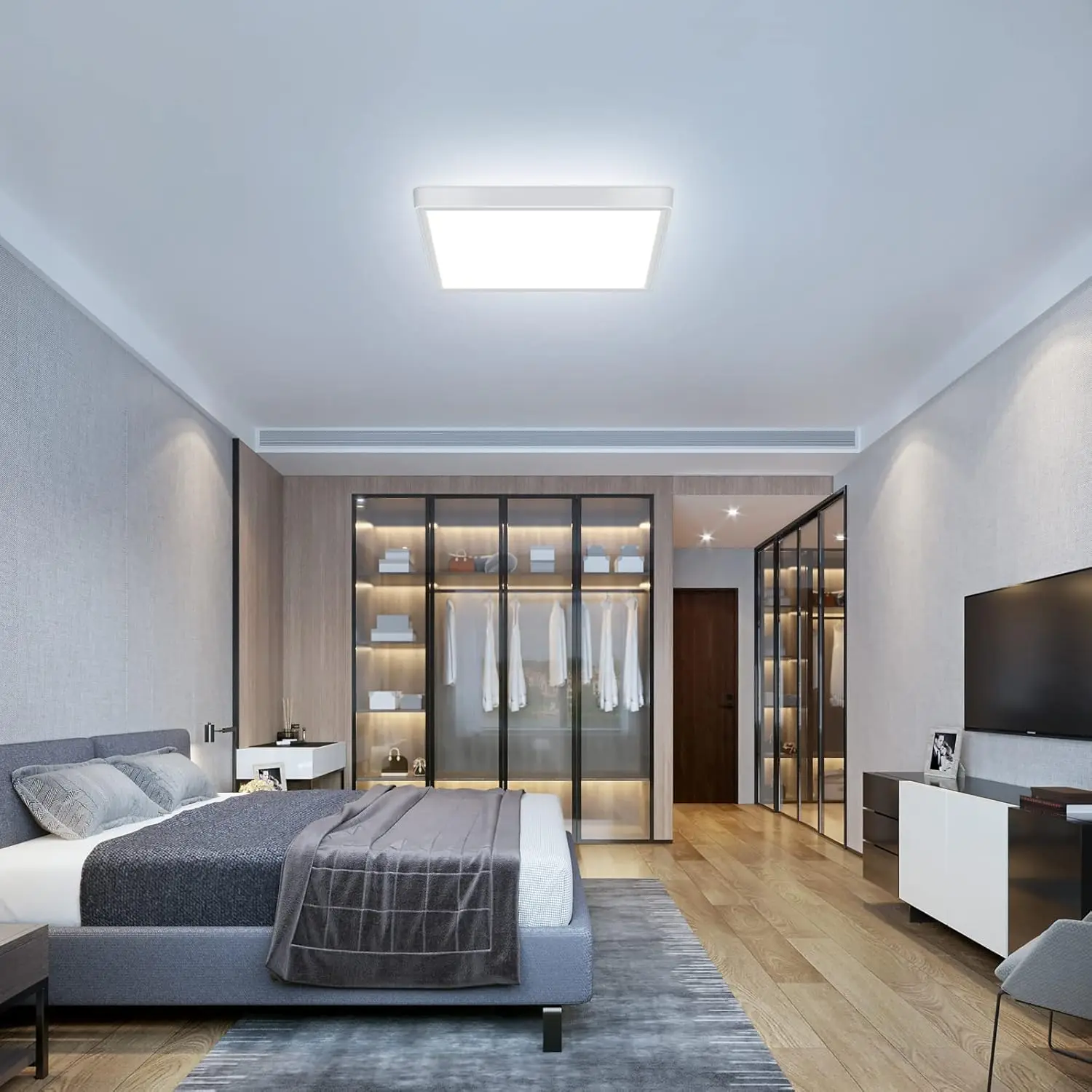 Smart LED Ceiling Lamp Wood Grain App Voice Control Alexa/Google Remote Control S9e55055a6f994188941494443257f0a0H