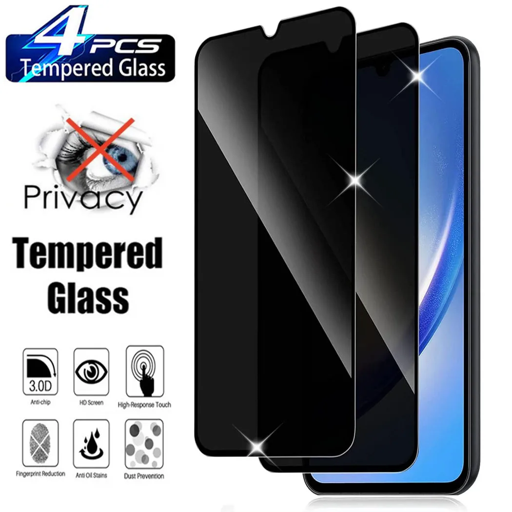 

2/4Pcs Anti Spy Tempered For Samsung Galaxy A55 A35 A05 A05S A15 A25 A14 A24 A34 A54 5G Privacy Glass Screen Protector