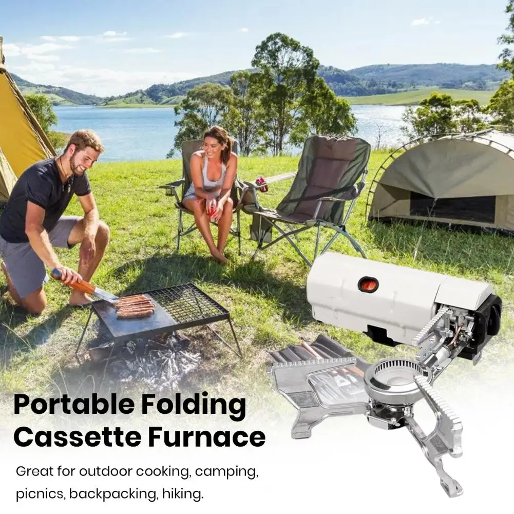

Camping Supplies Portable Camping Gas Stove Adjustable Flame Intensity Wind-proof Burner for Travel Picnics 2600w Folding Cooker