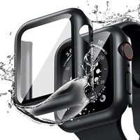 Étui rigide PC + Film trempé Anti-chute pour Apple Watch 40 38 41 42 44 45mm, protection d'écran étanche pour iWatch 7 6 5 4 3 2 1 1