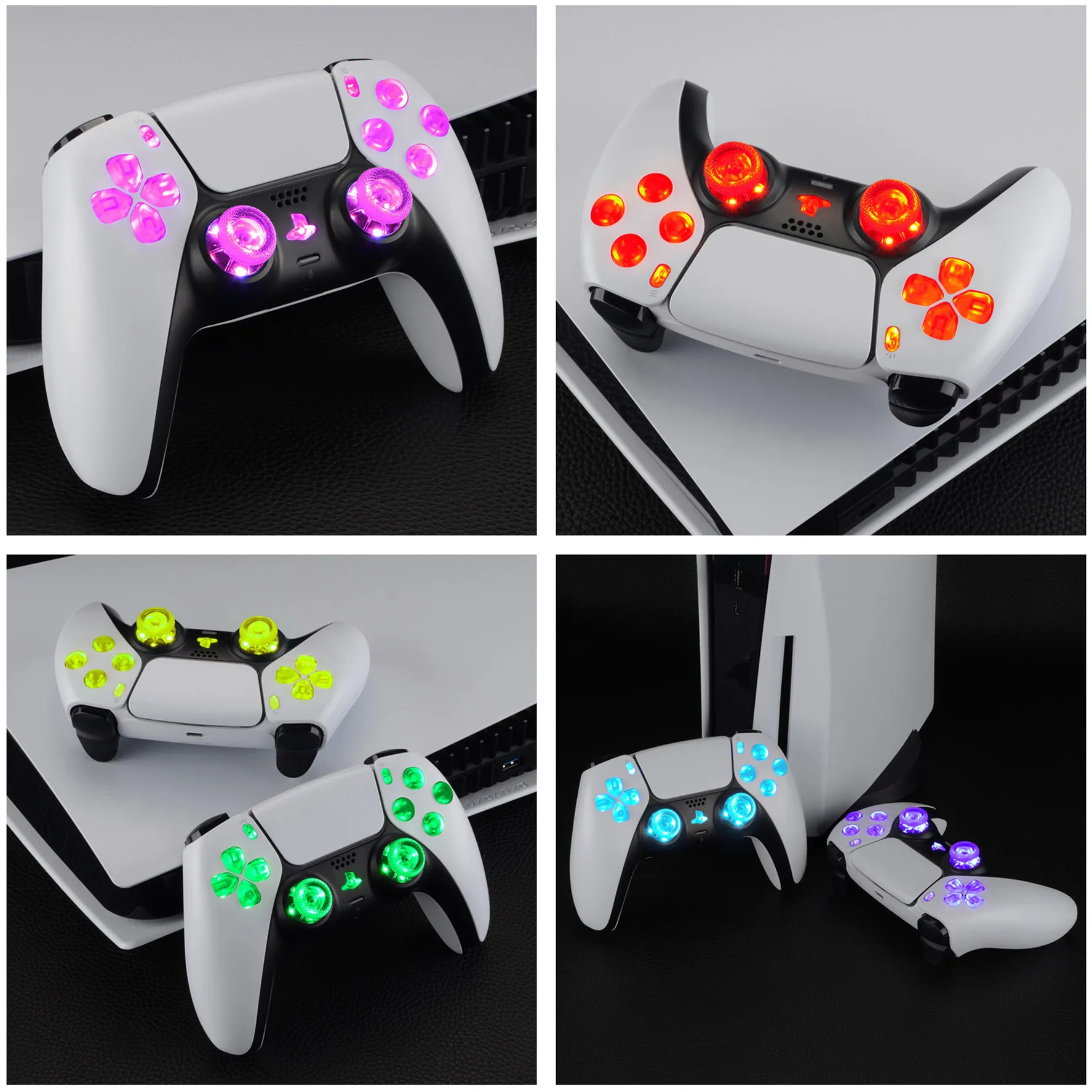 Controller Update Ps5ps5 Controller Led Kit - Dtf V3 Luminated Dpad &  Thumbsticks For Bdm-010/020