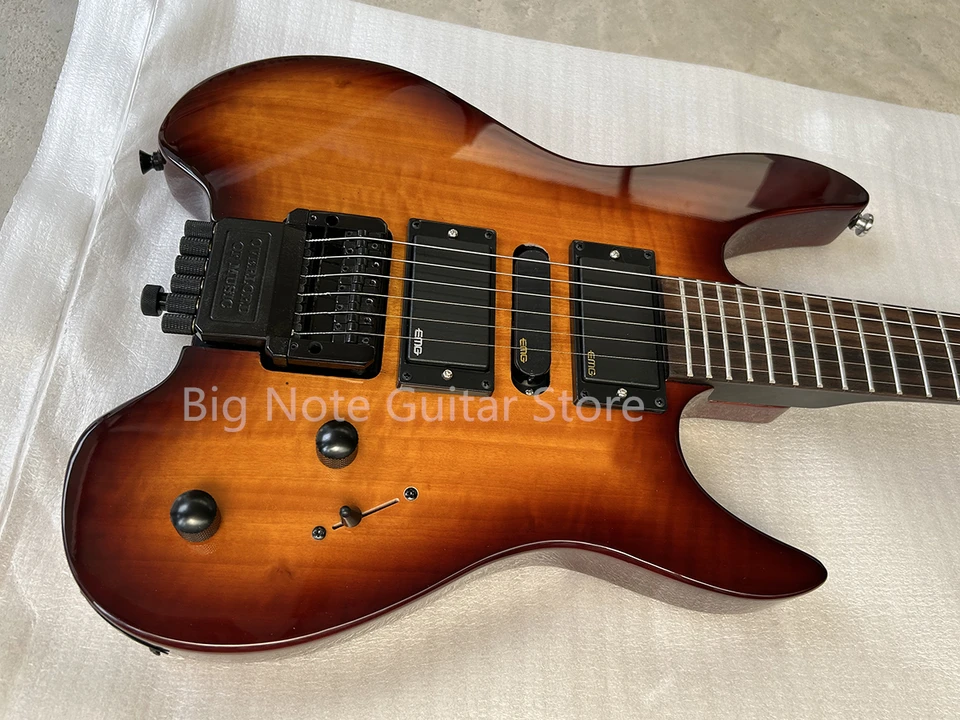 左利きと右利きのサンバーストエレキギター,ローズウッド指板,メイプル