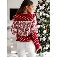 Women Sweater Christmas Snowflake Knitted Long Sleeve O Neck Ladies Jumper Fashion Casual Winter Autumn Printed Pullover Clothes - Image 6