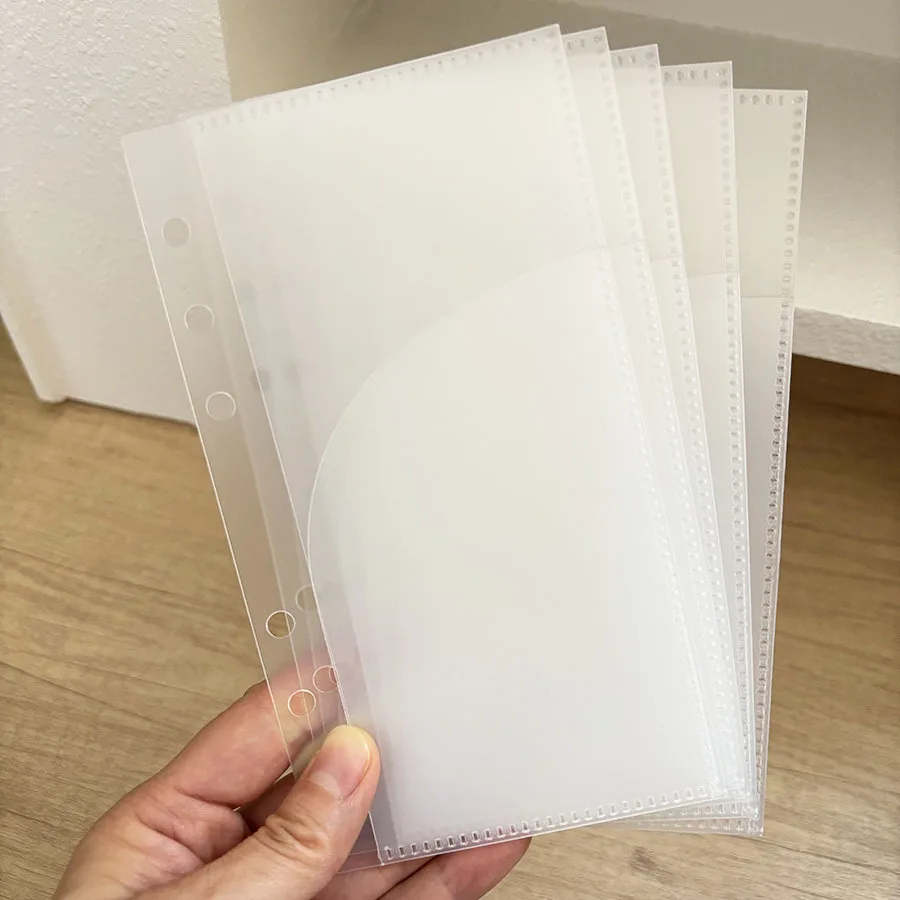 A6 5 Stück Taschen Binder Ordner für 6Ring Notebook Teiler Seite Wasserdichte PPLeaf Dokument Aktentasche – Detail 5