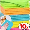 10/1x Microfiber Cleaning Cloth Double Layer Super Absorbent Towels Thickened Soft Drying Cloths Kitchen Car Care Washing Towel 1