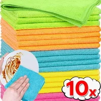 10/1x Microfiber Cleaning Cloth Double Layer Super Absorbent Towels Thickened Soft Drying Cloths Kitchen Car Care Washing Towel 1