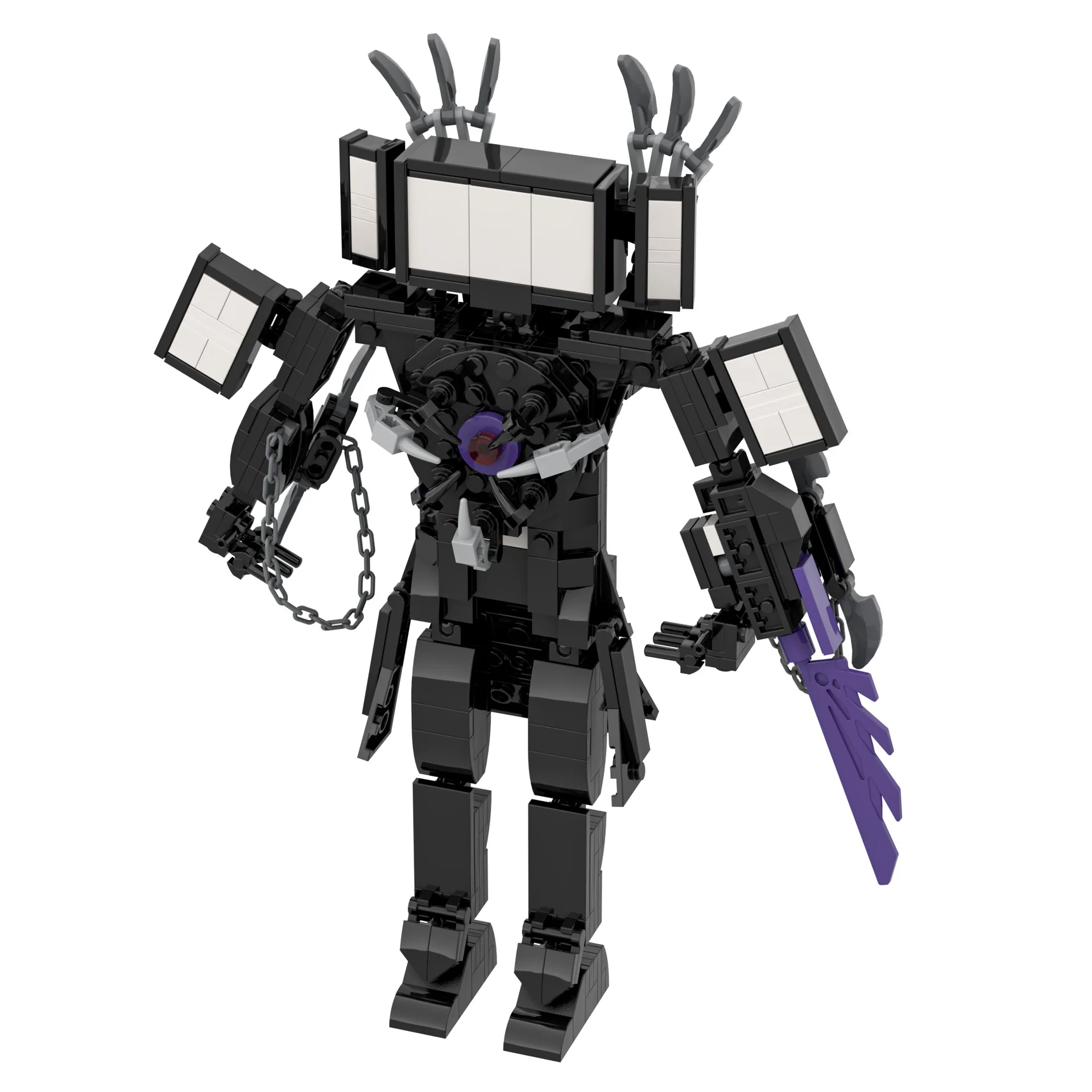 2024 New Magic Sword Chain Skibidi Building Blocks Modello Fai Da Te Titan Toilet Man Toys For Kids Compleanno Regali Di Capodanno