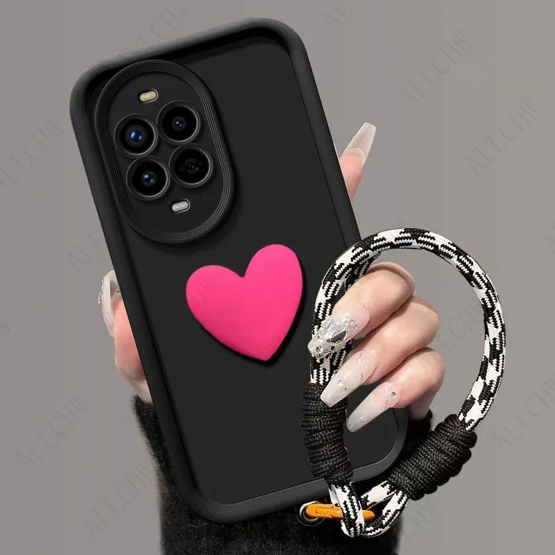 Huawei Nova 14 Series Shockproof 3D Love Heart Hand Strap Case