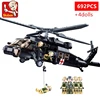 692PCS Military UH-60L Medical Rescue Aircraft Building Blocks Black Hawk Helicopter Model Bricks With Mini Dolls Kids Toy Gifts 1