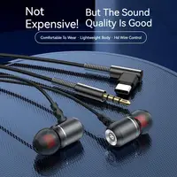 #(with earphone case)Type C&3.5mm Wired Earphones In-Ear Headphones For Samsung Earbud Hifi Stereo Headset Sport Gamer Handsfree 2