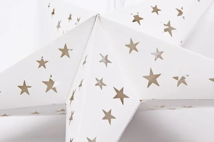 Christmas Star Decoration Three-dimensional Laser Five-pointed Paper Five-star Pendant Christmas Decorations Home Decor
