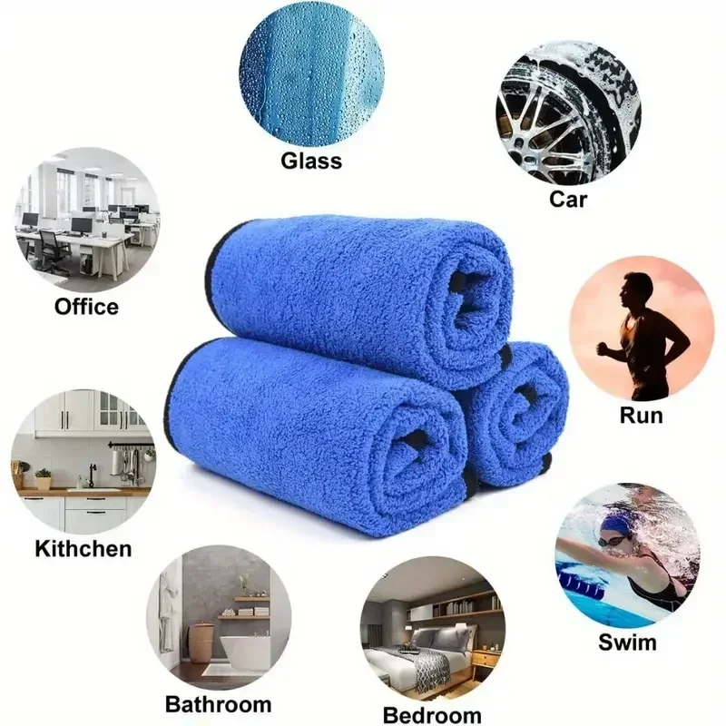 Microfiber towel cleaning cloth microfiber cleaning cloths microfiber car towel microfiber towels microfiber washing towel car washing towel car drying towel drying cloth glass cleaning towel 1-4pcs Microfiber Car Washing Towel Soft Quick Drying Windows Mirrors Wiping Rags Home Double Layer Cleaning Cloths 500GSM