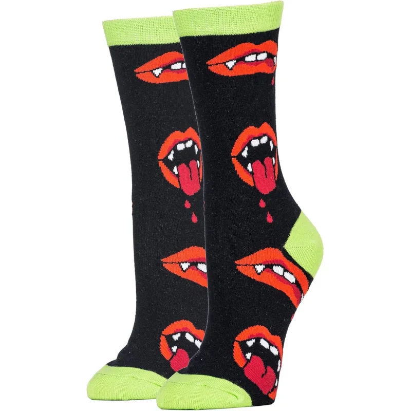Women's novel Halloween crew socks FunWeirdCrazy casual socks
