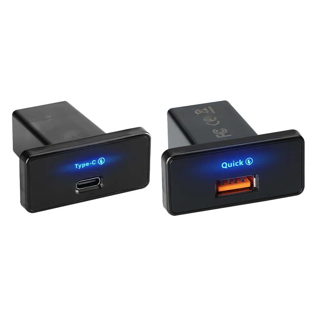 18W/30W Car Charger Fast Charging PD Type C/USB Car Charger Power Socket USB Phone Charger Adapter Panel for RV Boat Truck