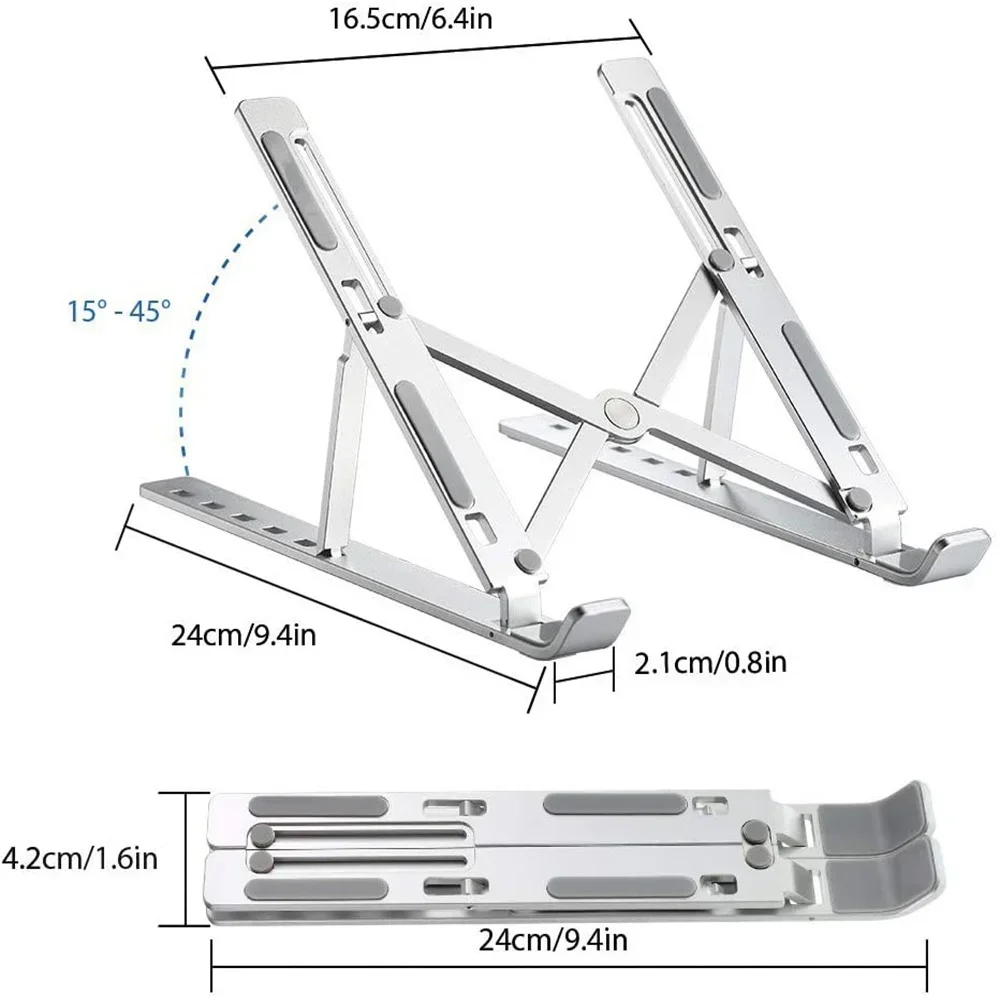 Ergonomic Adjustable Laptop Stand — Aluminum Desk Riser view 2
