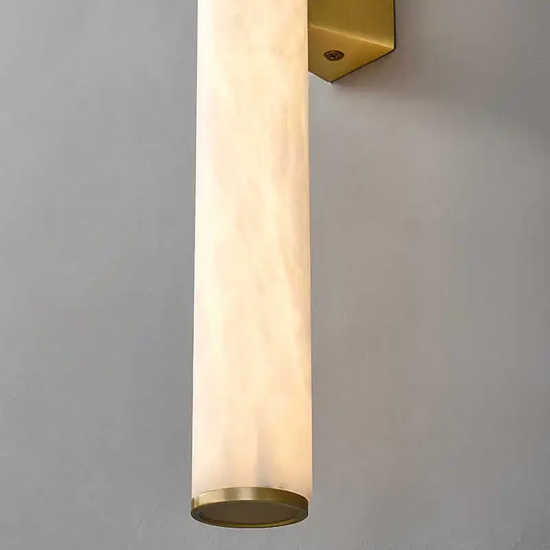 Long Strip Minimalist All Copper Marble Wall Lamp Modern Light Luxury Living Room Grand TV Background Wall Hallway Bedroom Lamp