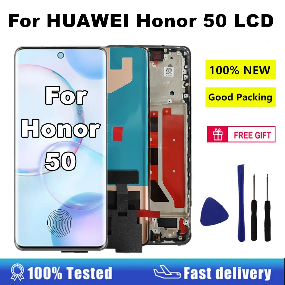 Vitre Lentille Caméra Arrière De Remplacement Pour Honor 50 / 50 Pro - Noir - Neuf