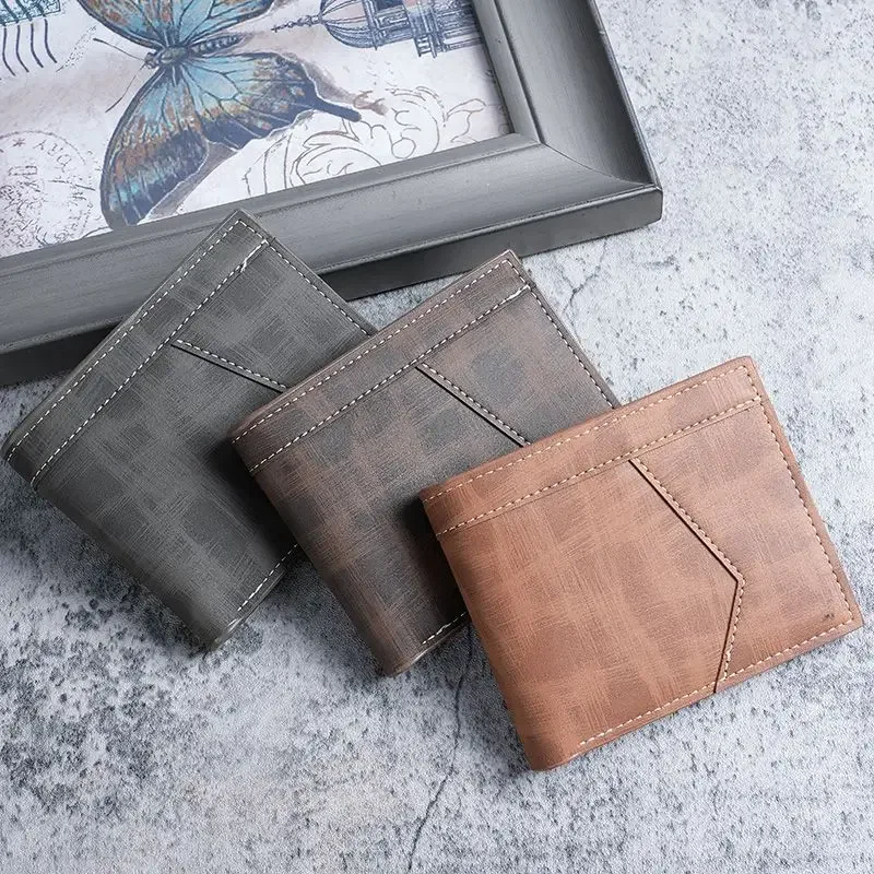 

Men's short business wallet Fashion men's zipper large capacity coin wallet men's youth multi-card bag