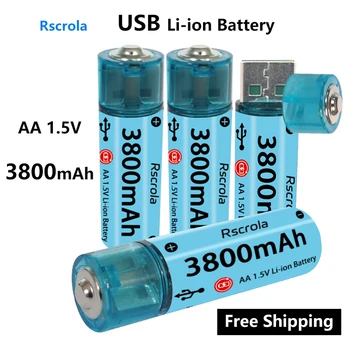 Upgraded AA Li-ion Battery USB AA Rechargeable Battery Fast Charge Over 1000 Cycle Works Low Self Discharge Work in Extreme Temp