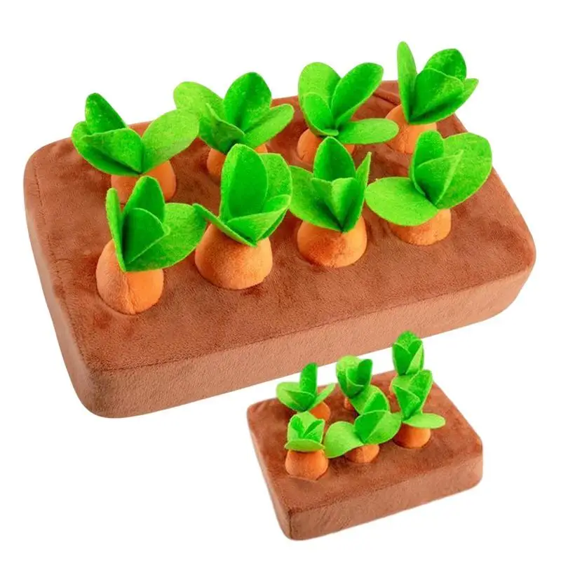 

Dog Carrot Plush Toy Hide and Seek Carrot Farm Dog Toys Snuffle Mat Cute Carrot Harvest Toy Vegetable Chew Plush Toy For Pets