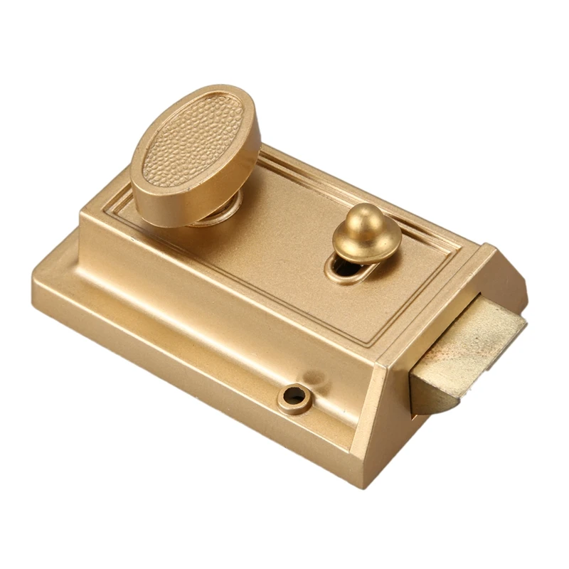 

Zinc Cylinder Deadbolt Latch Lock for Night Gate Door Entrance,Gold