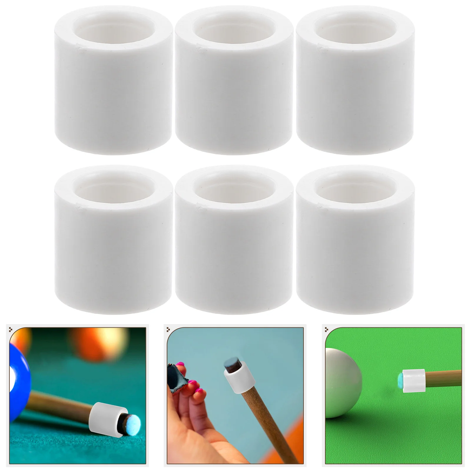 6 Pcs Portable Billiard Billiard Cue Protective Snooker Stick for Billiards Parts Replaceable Replacement Plastic Pool hockey stick tail cover supply sticks protector replaceable ends protectors cap parts plastic abs protecting covers