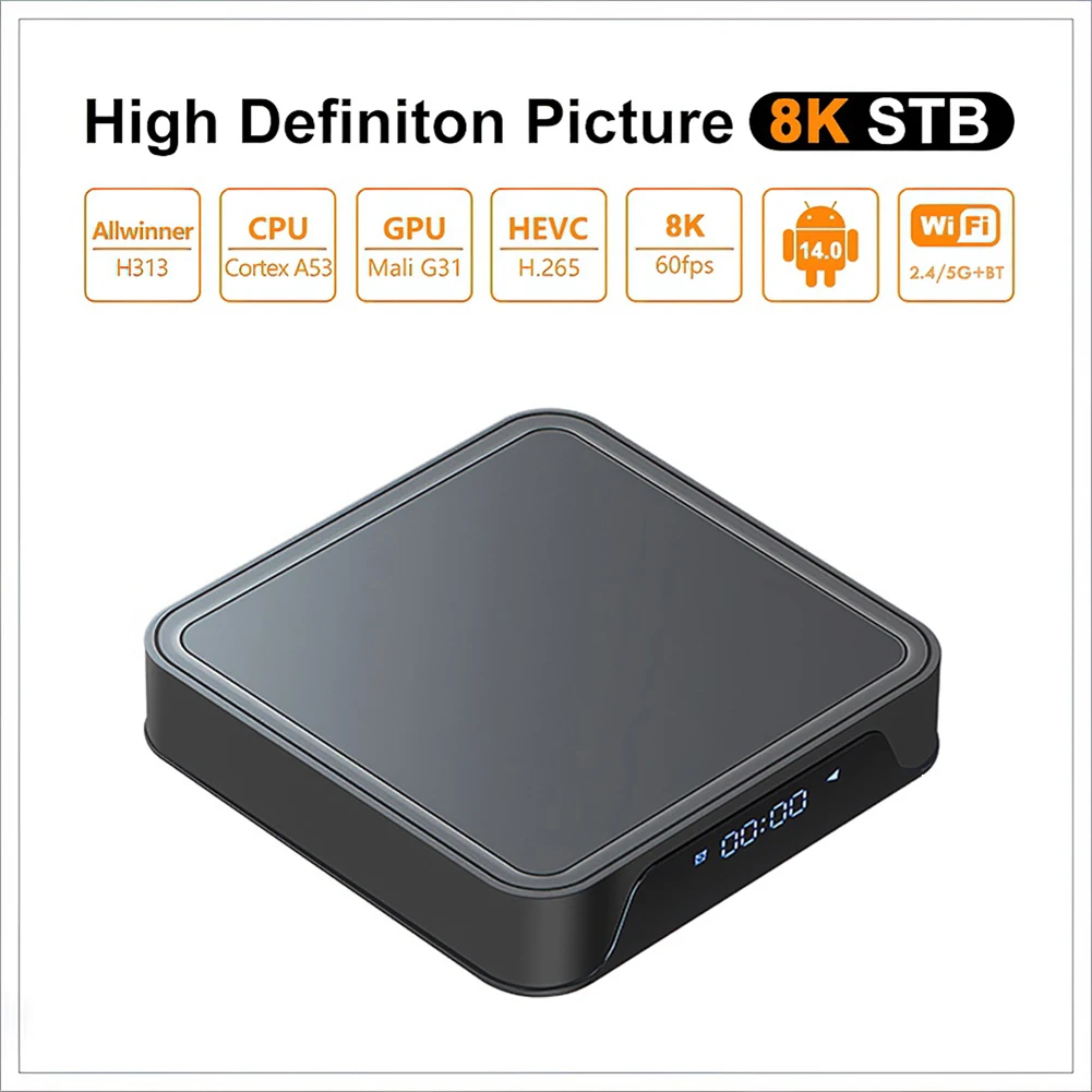 Tv98 Pro Androids 10.0 Tv Box Con Telecomandi Control Bt5.2 Allwinners H313 Quad-Core Arm Cortex A53 Medias Player Set Top Box 2 G8G