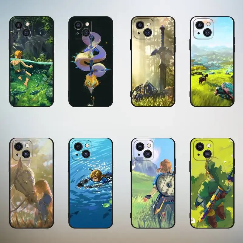 L-Legend Of X-Zelda Link Custodia Per Telefono Per Iphone,11,12,Mini,13,14,15,Pro,Xs,Max,X,Xr,6,7,8,Plus Black Shell