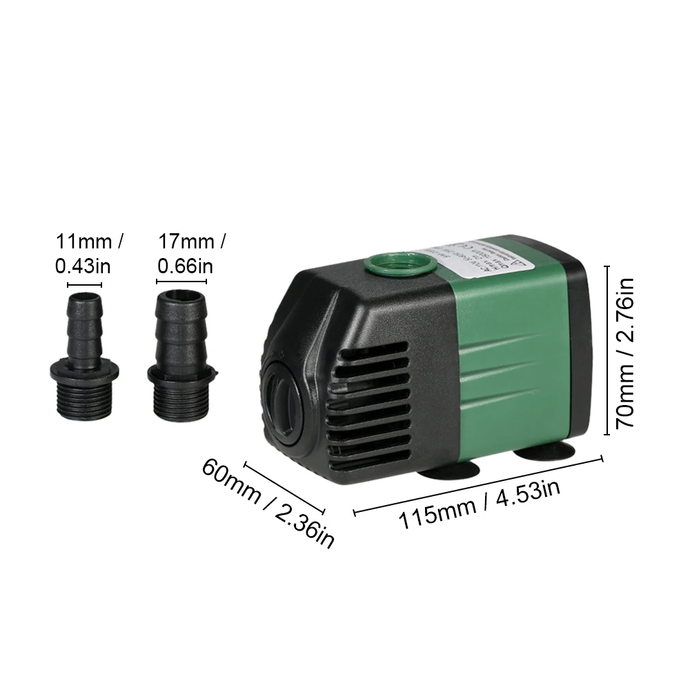 Submersible Water Pump 1500L/H 25W Submersible Water Pump for Aquarium Tabletop Fountains Pond Water Gardens and Hydroponic Systems with 2 Nozzles
